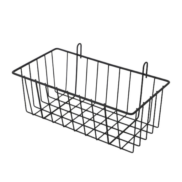 Cesta colgante pequeña, estante de pared de hierro, organizador de baño, organizador de cocina para especias y artículos de tocador, estante de vidrio montado en la pared, 9x3x2.75 pulgadas,