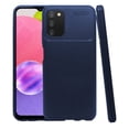 thumbnail image 1 of Funda de Silicon Uso Rudo Atti Rugged Carbon Samsung A03s Azul Marino 1pz Mas Mica 9D, 1 of 8