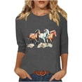 thumbnail image 2 of LiMoi Shirts for Women Vintage Women's 3/4 Sleeve Tops and Blouses Oversized Tops for Women Cotton Printed T Shirts for Women Loose Fit my order, 2 of 4