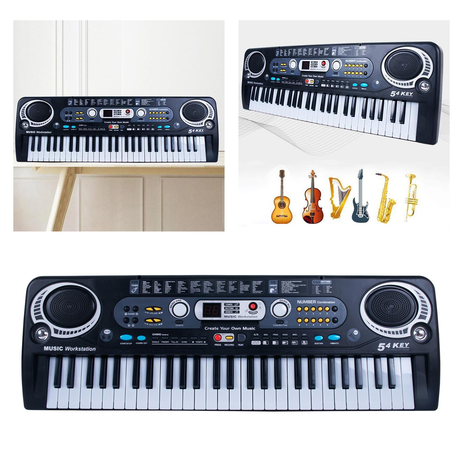 LeeQinersw 54 Key Piano Keyboard with Headphone Jack, Animal Sound, 100 Rhythms, 10 Songs, USB Cable