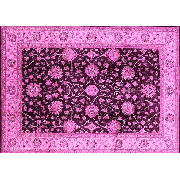 Ahgly Company Indoor Rectangle Oriental Pink Industrial Area Rugs, 2' x 3'