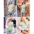 thumbnail image 2 of Ekouaer Pregnancy T-Shirts Short Sleeve Maternity Shirts 3 Pack Crew Neck Pregnant Tshirt Light Grey/Light Blue/Grey Stripe, 2 of 5