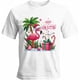 thumbnail image 1 of Camisetas gráficas informales de manga corta con flamencos navideños de Papá Noel para hombre, 1 of 8