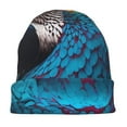 thumbnail image 7 of Naloa Modern Style Blue Parrot Soft Beanie Hat, Knit Beanie Daily Beanie in Fine Knit for Women Men Winter Travel, Outdoor, 7 of 7