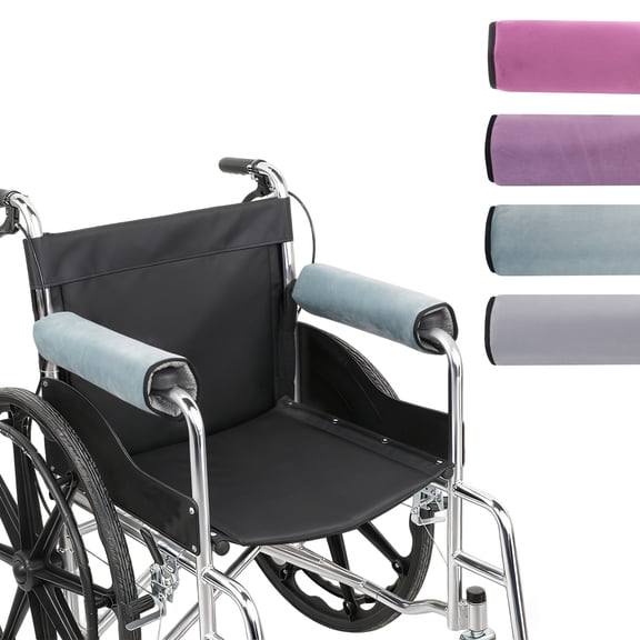 ENLUNTRA Wheelchair Armrest Pads Covers,Transport Electric Wheel Chair Arm Rests-for Adults, Seniors, Handicapped,Soft Support Cushion for Mobility Aids(Blue-gray)