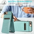thumbnail image 7 of Mantto For iPhone 7 Case, iPhone 8 Case, iPhone SE 2020/SE 2022 Case, Durable Shockproof Wallet Card Slots Case with Card Holder Pocket Back,PU Leather Kickstand Back Flip Cover - Mint, 7 of 7
