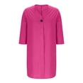 thumbnail image 4 of Pisexur Robes Maxi pour Femmes 2025, le Dernier Style Robes pour Femmes Été Manches Courtes Robes Trapèze Robe T-Shirt Décontractée Fluide Robe de Plage avec Poches (Grande Taille) Rose Vif, G, 4 of 6