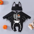 thumbnail image 2 of GiLiling Newborn Baby Bat Costume Halloween Cosplay Cloak Romper with Wings Ears Hoodie My First Halloween Outfit for Boys Girls (Black, 0-3 Months), 2 of 7