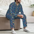 thumbnail image 7 of Picia Cosmos Rockets Pattern Men’s Long-Sleeve Sleepwear Set - Soft 2-Piece Loungewear with Pockets, Comfy PJs for Relaxing Nights-X-Large, 7 of 7