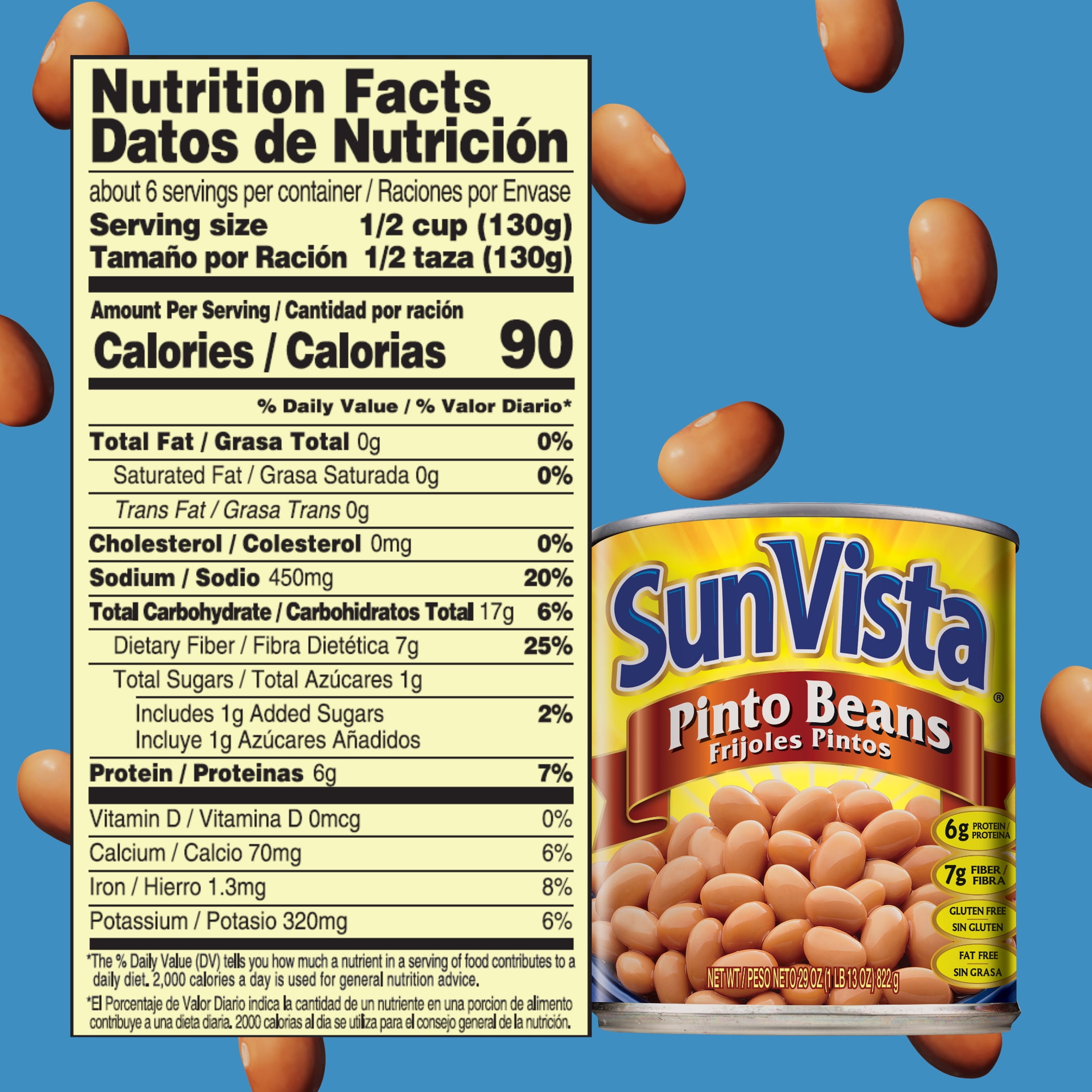 SunVista Pinto Beans 29 oz. Can