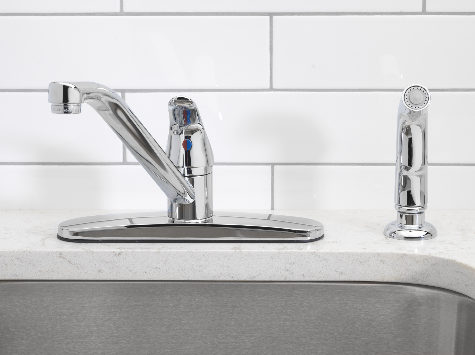 Mainstays 8" Centerset Chrome Kitchen Faucet with Side Spray photo 3