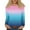 Blue, variant on WTOBBY Women's Gradient Print Hem Slit Casual Long Sleeve Round Neck Top Fashionable Design Comfort Fit Ombre Style Lightweight Material Daily Outfit Essential for US Market,Blue L