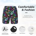 thumbnail image 3 of Vsdgher Watercolor Floral Paisley for Mens Swim Trunks with Compression Liner Swim Shorts Swim Suits Board Shorts-Large, 3 of 6