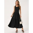 thumbnail image 4 of DARING DIVA Summer Casual Sleeveless Crewneck Maxi Dress S Black, 4 of 7