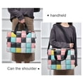 thumbnail image 6 of FORMRS 16" Laptop Bag Carrying Sleeve Case with Handle Travel Shoulder Briefcase, Gray Checkered Pattern, 6 of 8
