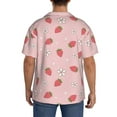 thumbnail image 7 of Goofa Floral Strawberr Printed Men's Casual Short-sleeved Shirt,Lightweight Breathable Button-down,Summer Casual men's top,Versatile Fashion shirt-Large, 7 of 7