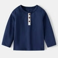 thumbnail image 2 of Staki Boys Shirts Toddler Boy Long Sleeve Shirts Casual Kids Cotton Crewneck Tee Tops Fall Winter T Shirt Boys(Navy,5-6 Years), 2 of 8