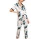 thumbnail image 1 of Pijamas de dos piezas para mujer, conjunto de pantalón superior de manga corta sedosa, cuello en V, botones, moda de verano, ropa de dormir, 1 of 5