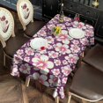 thumbnail image 2 of Pioneer Flower Floral Print Pattern Rectangle Tablecloth 60"x120",Waterproof Polyester Rectangle Table Cloth, Wipeable Spillproof Polyester Tablecloth for Dining, Camping, Indoor and Outdoor, 2 of 6