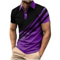thumbnail image 1 of hotojiny Golf Shirts for Men Fashion Colorblock Short Sleeve Button Collared Tee Casual Summer Tops for Workout Sport, 1 of 4