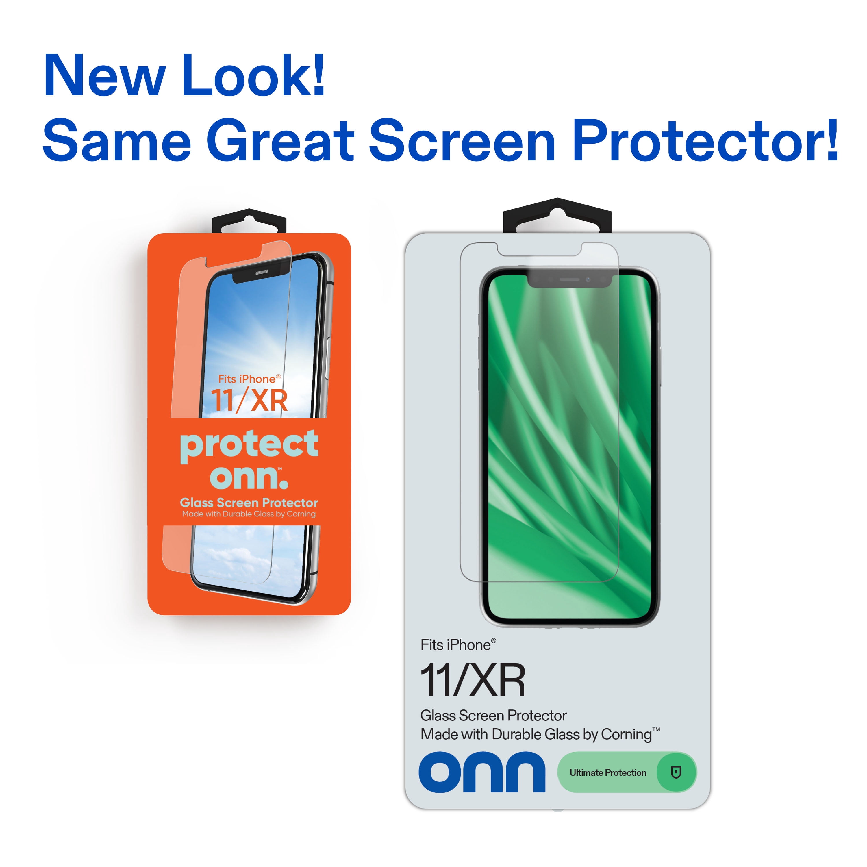 onn Corning Glass Screen Protector for iPhone® 11 and iPhone® XR, Made with Durable Glass by Corning™ for Ultimate Protection, Includes Easy Application Tray