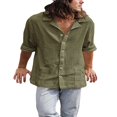 thumbnail image 2 of Casual Button down Tops with Pockets for Men‘s Long Sleeve Shirts, 2 of 8