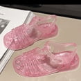 thumbnail image 7 of CYRBOKO Jelly Sandals for Little Girls, Soft Soled Casual Beach Open Toe Flat Shoes Pink Size 10(Little Kids), 7 of 7