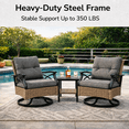 thumbnail image 3 of Patio Furniture Set, 3 Pieces Outdoor Swivel Rocker Chairs Set of 2, Rattan Wicker Conversation Set with 2 Rocking Swivel Chairs & Side Table, 360° Rotation Deep Seating for Porch Backyard Deck, 3 of 9