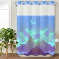thumbnail image 3 of Starry Sky Ombre Mountains No Hook Shower Curtain Waterproof, Bathroom Curtains with Snap in Liners and See Through Top Window, Fantasy Blue Purple Ombre Hotel Style Bathtub Curtains Shower 72"Wx96"L, 3 of 8