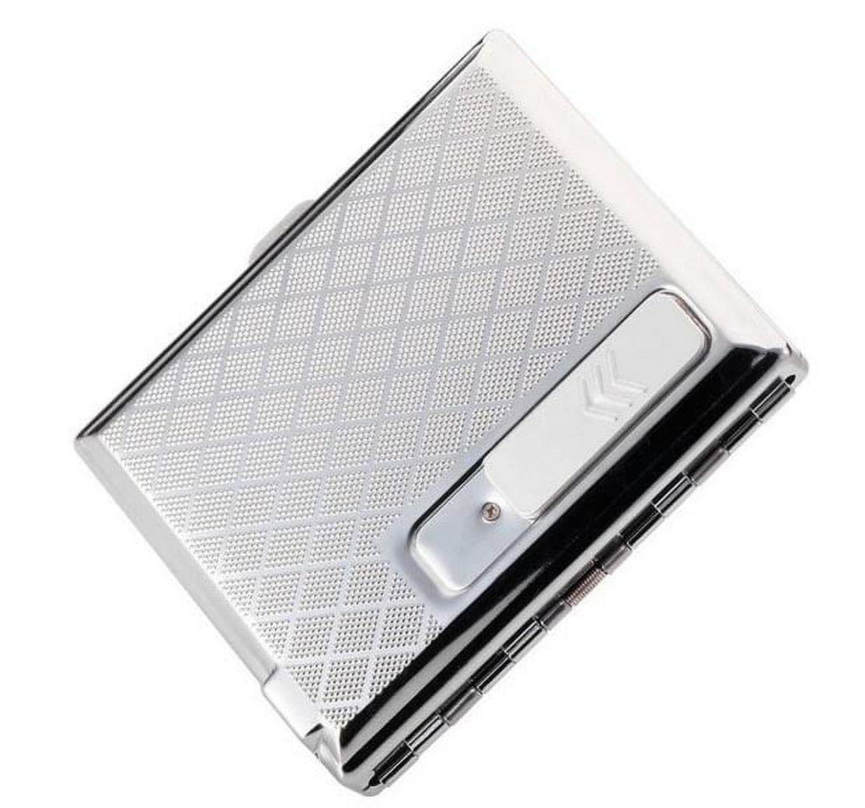 16 PACK Heavy Duty USB Rechargeable Windproof Electric Built-in Flame Less Lighter Cigarette Cigar Storage Case - GRAY