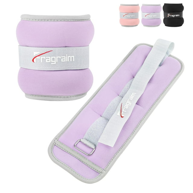 Par de pesas para tobillo Fragraim, 3 libras, correa ajustable, color morado