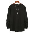 thumbnail image 2 of SMihono Trendy Mens New Shirt Long Sleeve Tee Tops Summer Cozy Clothes Solid Color Loose Shirt Classic Staple Shirts for Men Crew Neck Workout Pullover Casual Tops Black 10, 2 of 7