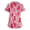 thumbnail image 3 of WTOBBY Women's Trendy Cross V-Neck Short Sleeve Overalls Featuring Double Layer Pockets Printed Scrub Top, Nursing Uniform Apparel for Professionals, Durable and Comfortable ,Multicolor 3XL, 3 of 4