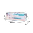 thumbnail image 3 of romoty Holographic Clear Pencil Case, Blue Iridescent Zipper Stationery Pouch Portable Cosmetic Makeup Bag for Desk Office Adults, 3 of 7