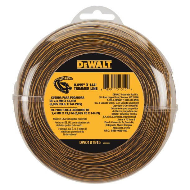 DewaltDWO1DT915 144ft Spool 0.095in Trimmer Line