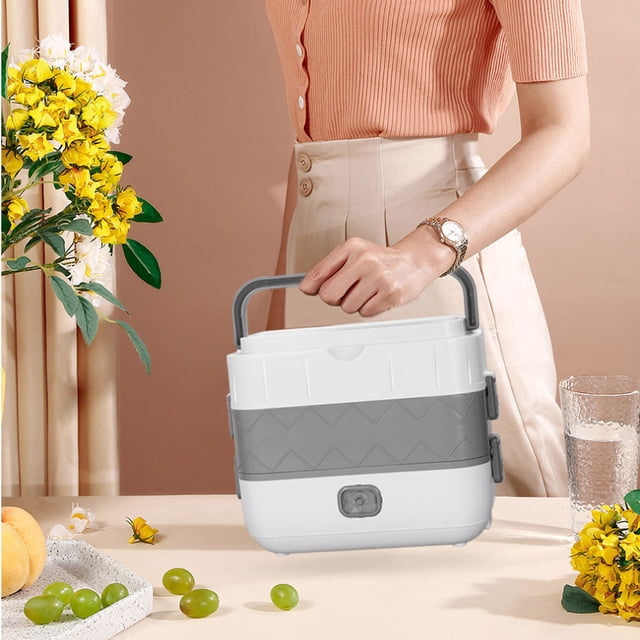 Boîte à Lunch Chauffante Électrique 200w Portable Multifonctionnelle Bento Contenant Alimentaire avec Poignée