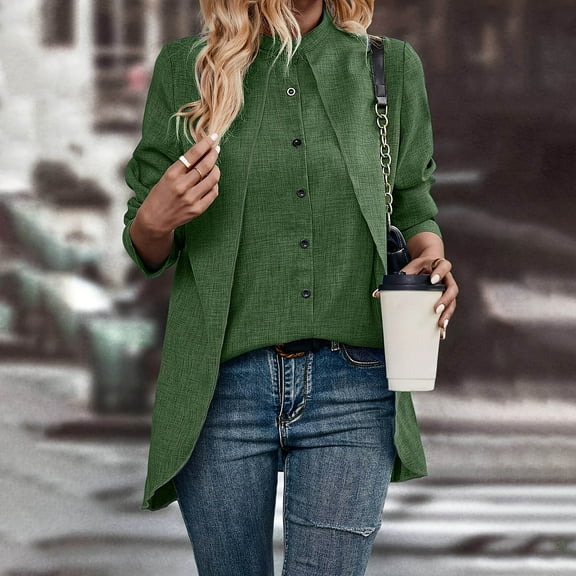 2025 New Fashion Plus Size Women's Solid Color Long Sleeved Round Neck Solid Color Shirt Top