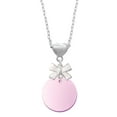 thumbnail image 1 of Delight Jewelry Acrylic 1" Disc Light Purple Imitation Pearl White Bow Heart Necklace, 1 of 4