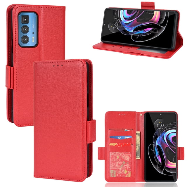 Motorola Edge 20 Pro Case , PU Leather Flip Cover Card Slots Magnetic Closure Wallet Case for Motorola Edge 20 Pro