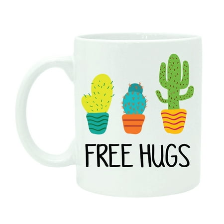 

Free Hugs - Funny Printed Quote Coffee Tea Mug White Cup With Free Gift Box