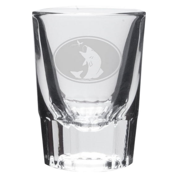 Fly-fish Deep Etched Crystal Shot Glass