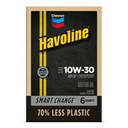 Chevron Havoline Conventional Motor Oil 10W-30, 6 Qt Smart Change Box Case (2-Pack)