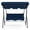 Blue, variant on Biotree Loveseat Cushioned Patio Steel Frame Swing Glider -Beige Outdoor Garden Relaxation Deck Porch
