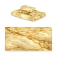 thumbnail image 2 of 3 Sizes of Towel Sets Including Bath Towel Hand Towel and Washcloth for Daily Use Warm Yellow Marble Crack, 2 of 8