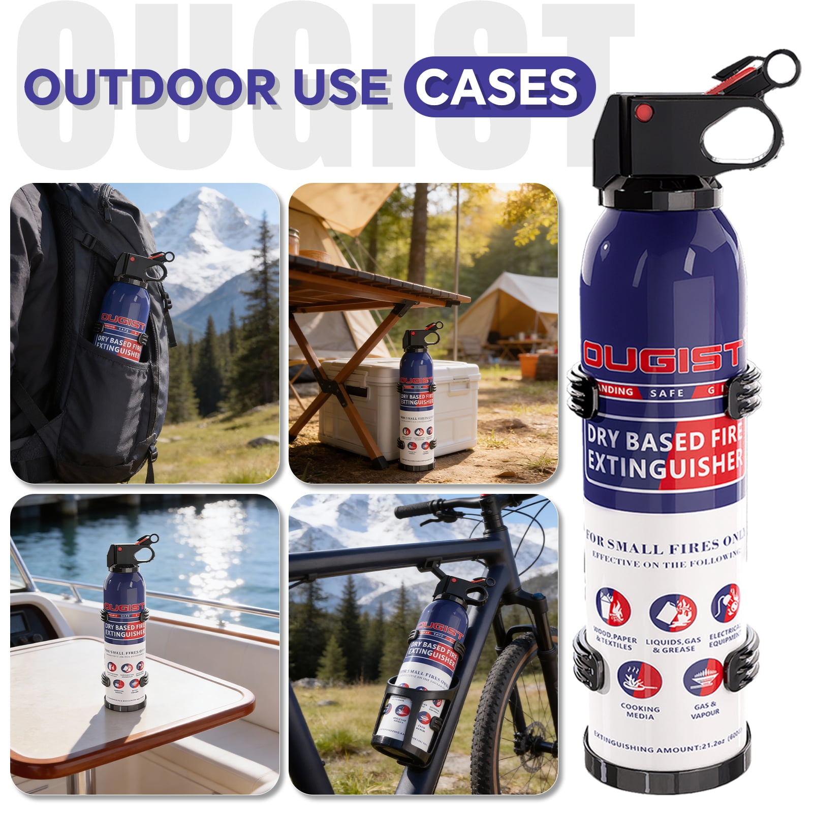 OUGIST Small Fire Extinguisher for Home Kitchen and Car with Mounting Bracket, 2 Pack