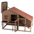 thumbnail image 5 of TRIXIE Cabin Weatherproof Outdoor 2-Story XL Wooden Small Animal Hutch, Run, Pull-Out Tray, Brown, 5 of 7