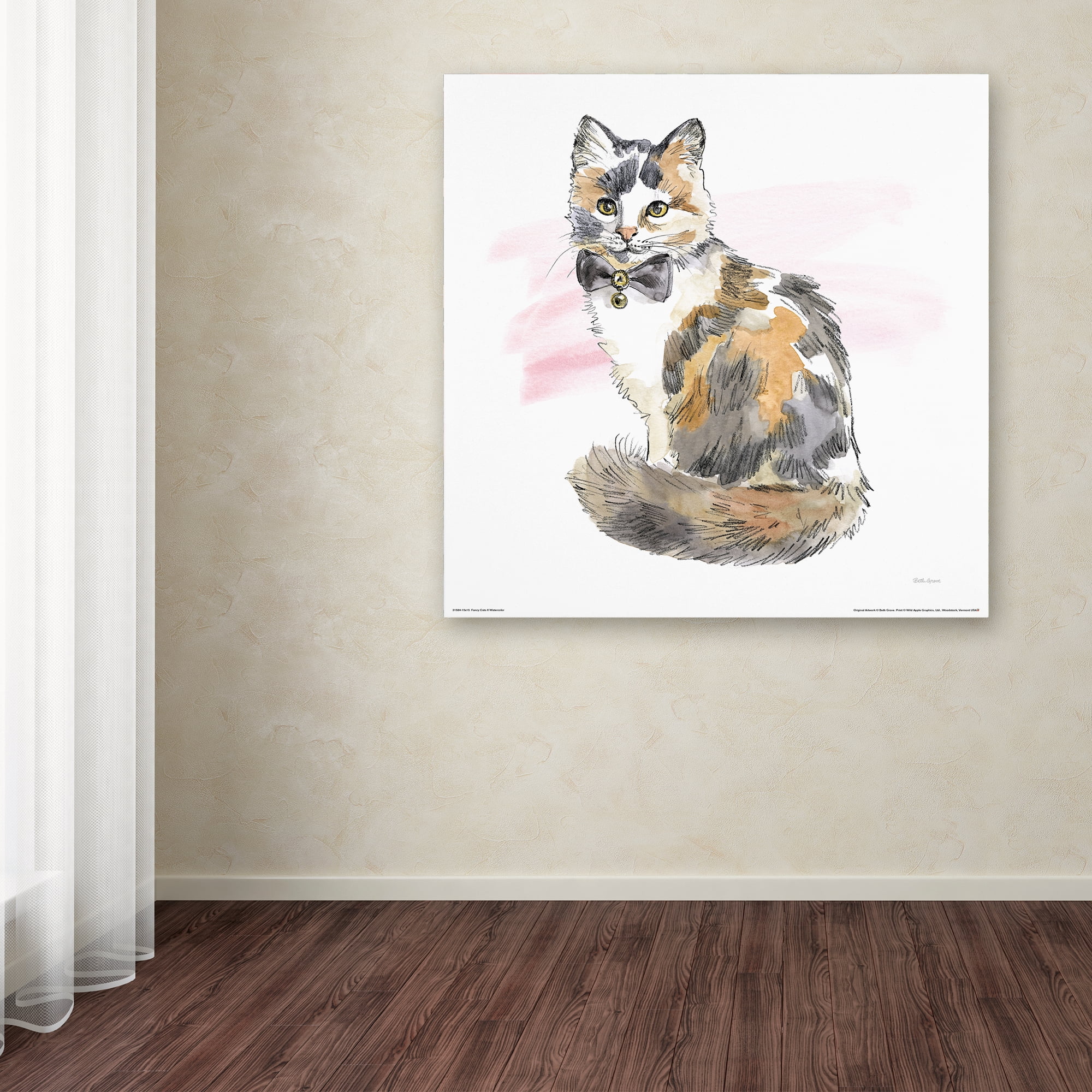 Beth Grove 'Fancy Cats II Watercolor' Canvas Art