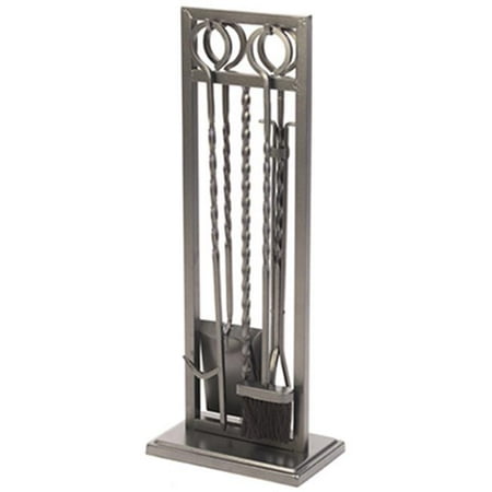 Panacea 15094 Antique Iron Modern Twist Style Fireplace Tool Set