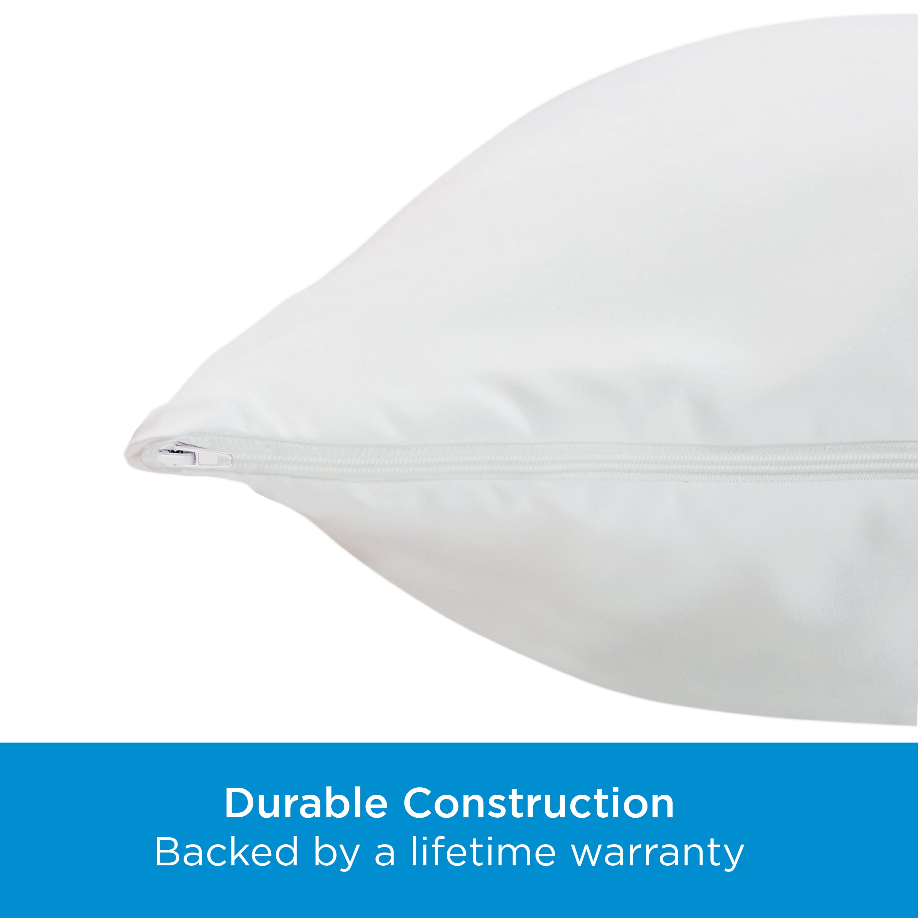 AllerEase Waterproof Pillow Cover Protector, Standard/Queen - Zippered, Allergy Defense (2 Count)