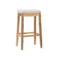 thumbnail image 5 of Linon Cessford 32" Backless Indoor Bar Stool, Rustic Brown with Natural Linen Fabric, Includes 1 Stool, 5 of 10